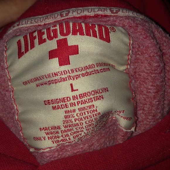 Red Virginia Beach lifeguard hoodie YOUTH LARGE - Picture 3 of 5